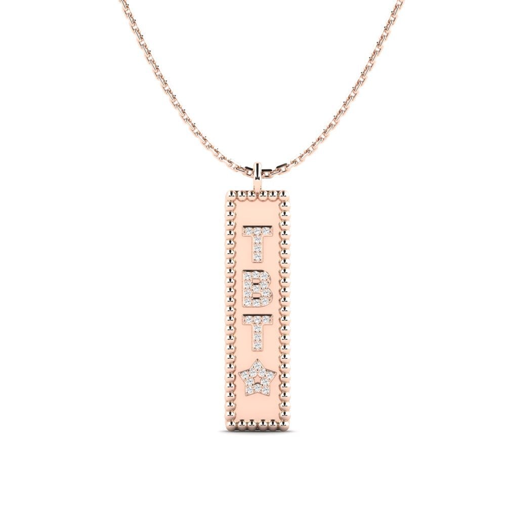 14k Rose Gold Moissanite Women's Pendant Veslu