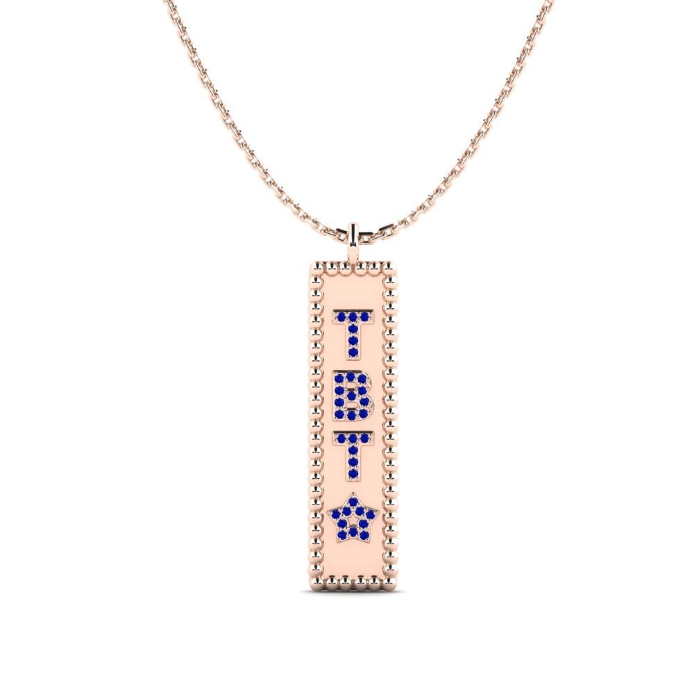 9ct Rose Gold Sapphire Women's Pendant Veslu