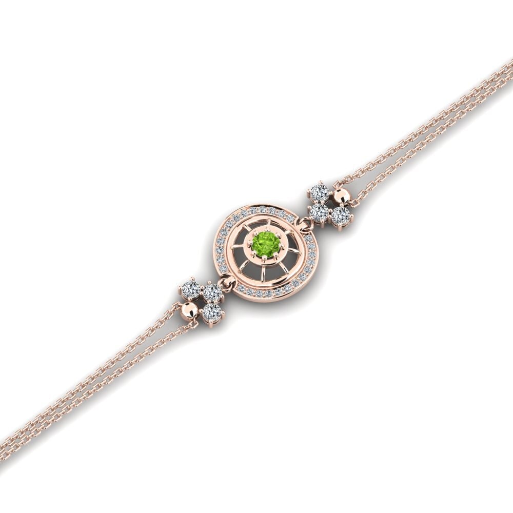 9ct Rose Gold Peridot Women's Bracelet Vesseva