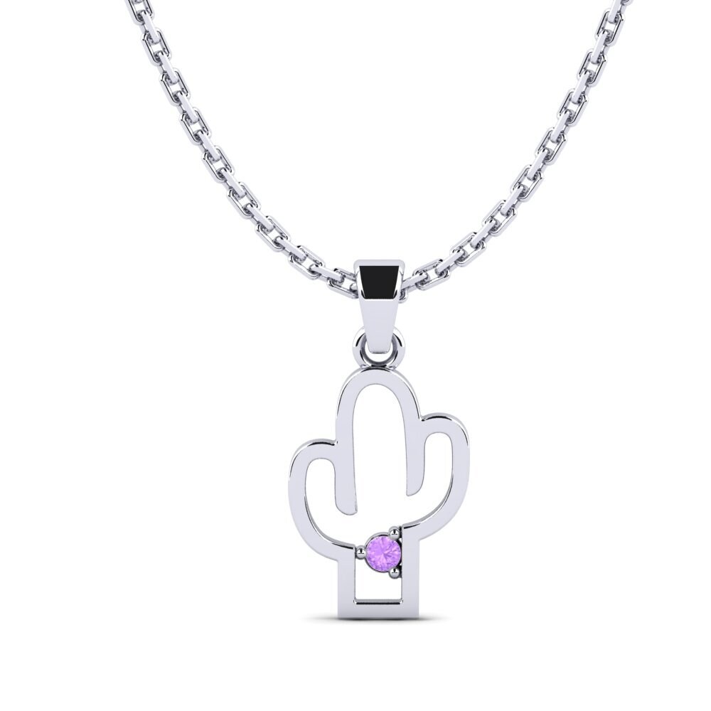 Plata 925 Amatista Colgante de Mujer Veytoys
