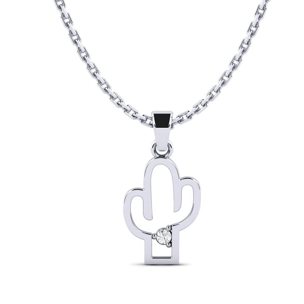 Plata 925 Zafiro blanco Colgante de Mujer Veytoys