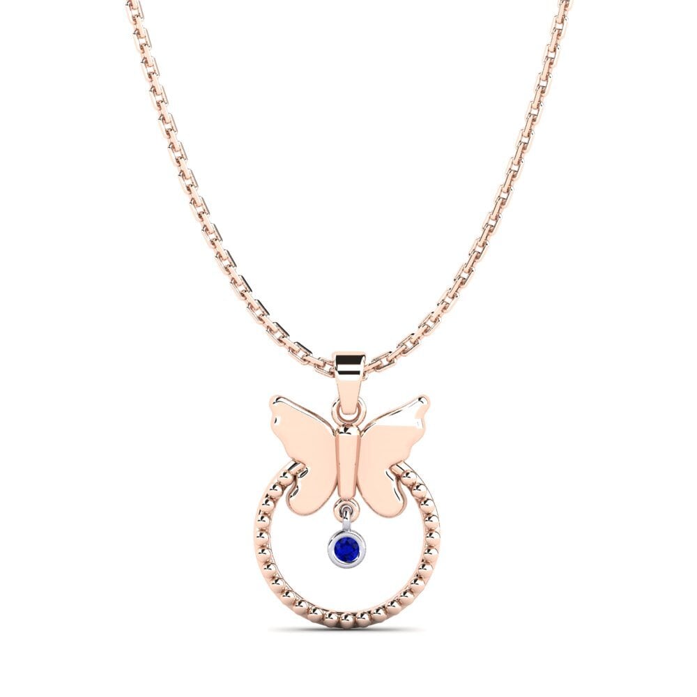 9k Oro Rosa & Blanco Zafiro Colgante de Mujer Viatrix