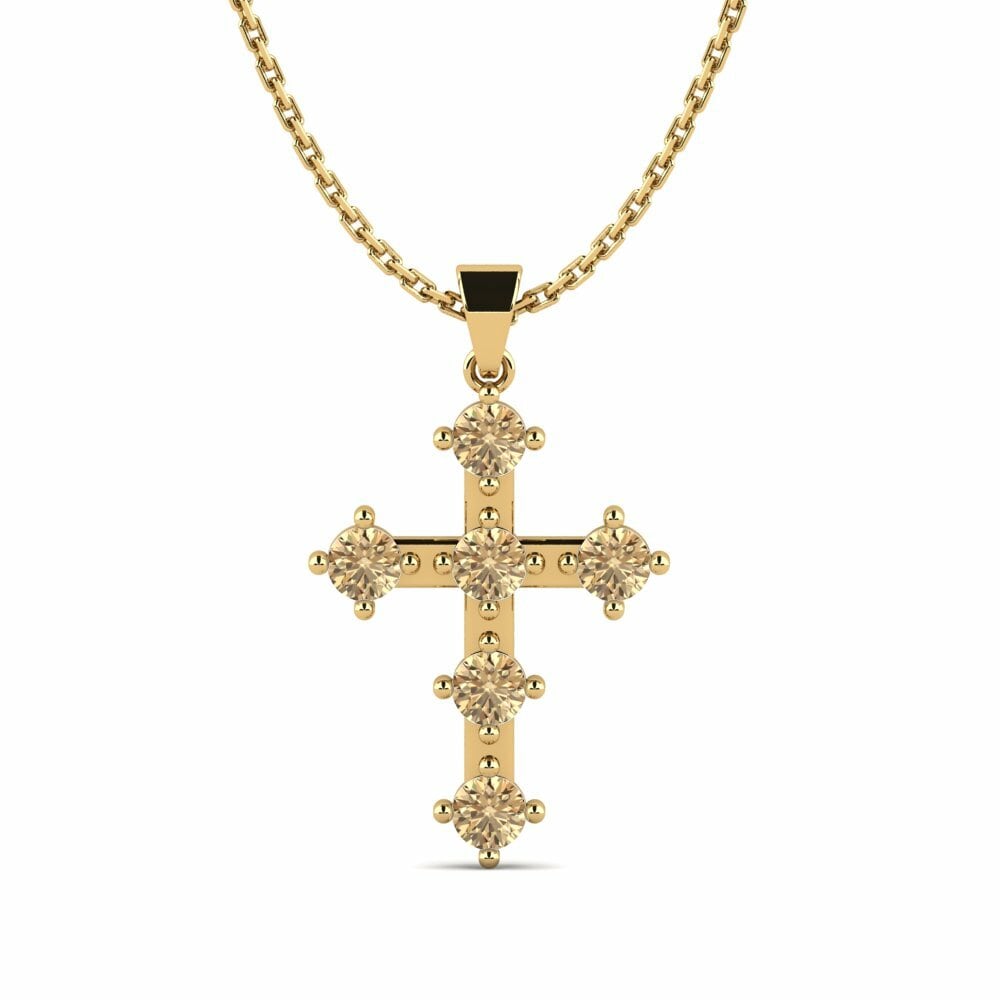 Cross Brown Diamond Women's Pendant Victoire