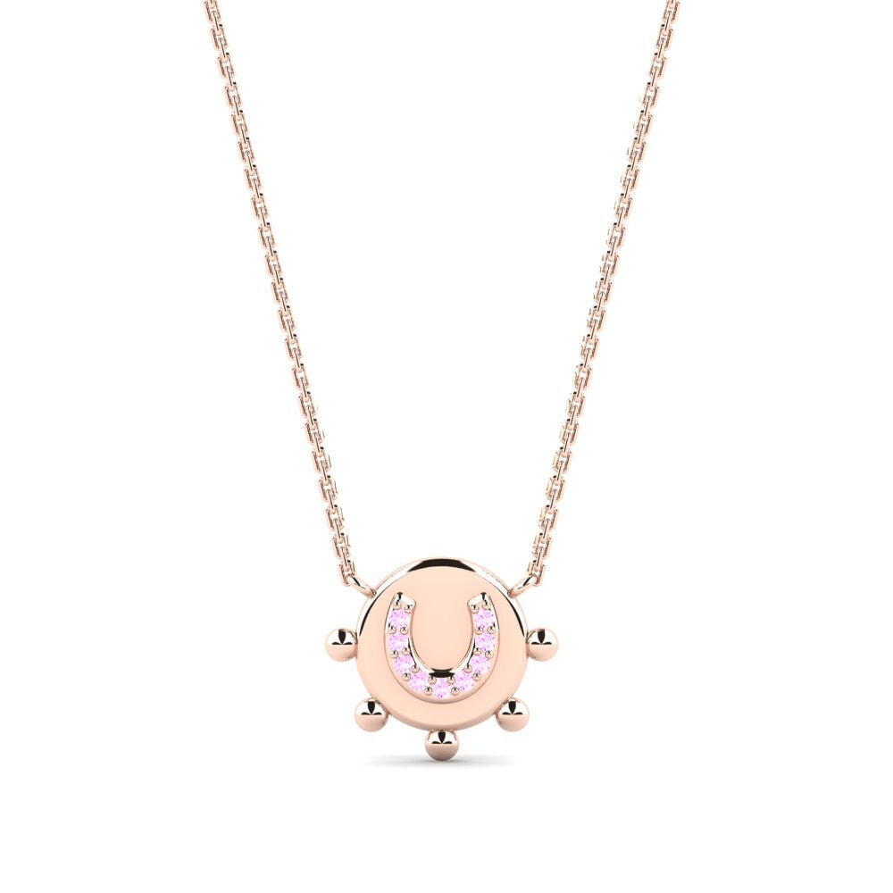 18ct Rose Gold Pink Sapphire Women's Necklace Vidourle