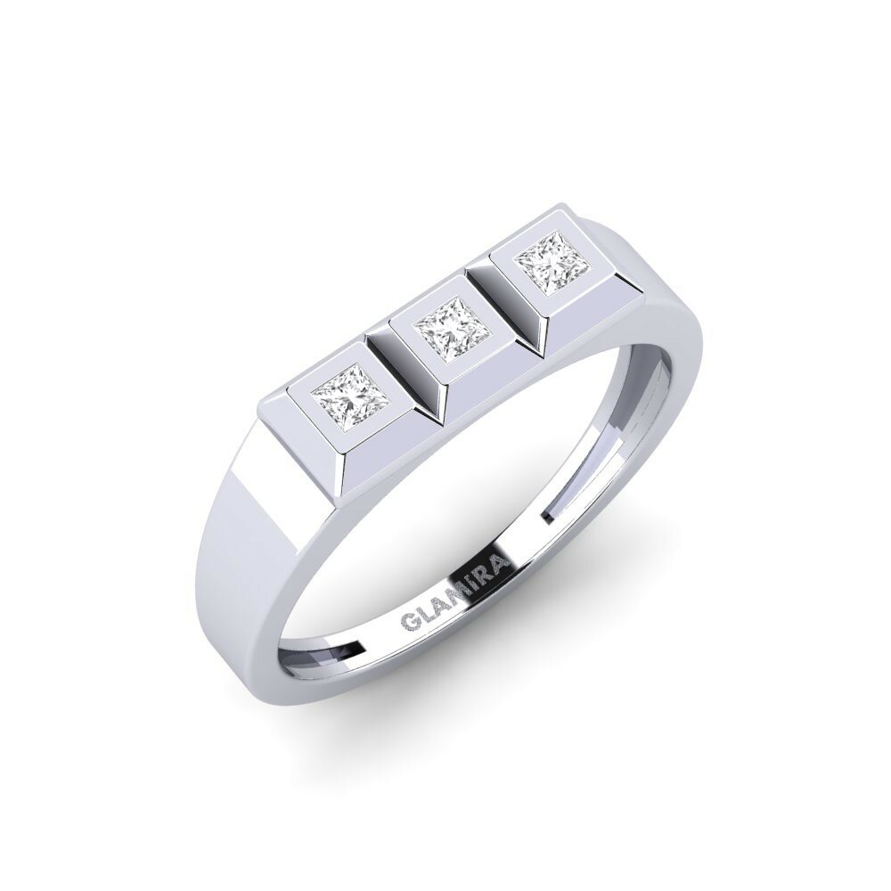 950 Platinum Ring Vierhoekig