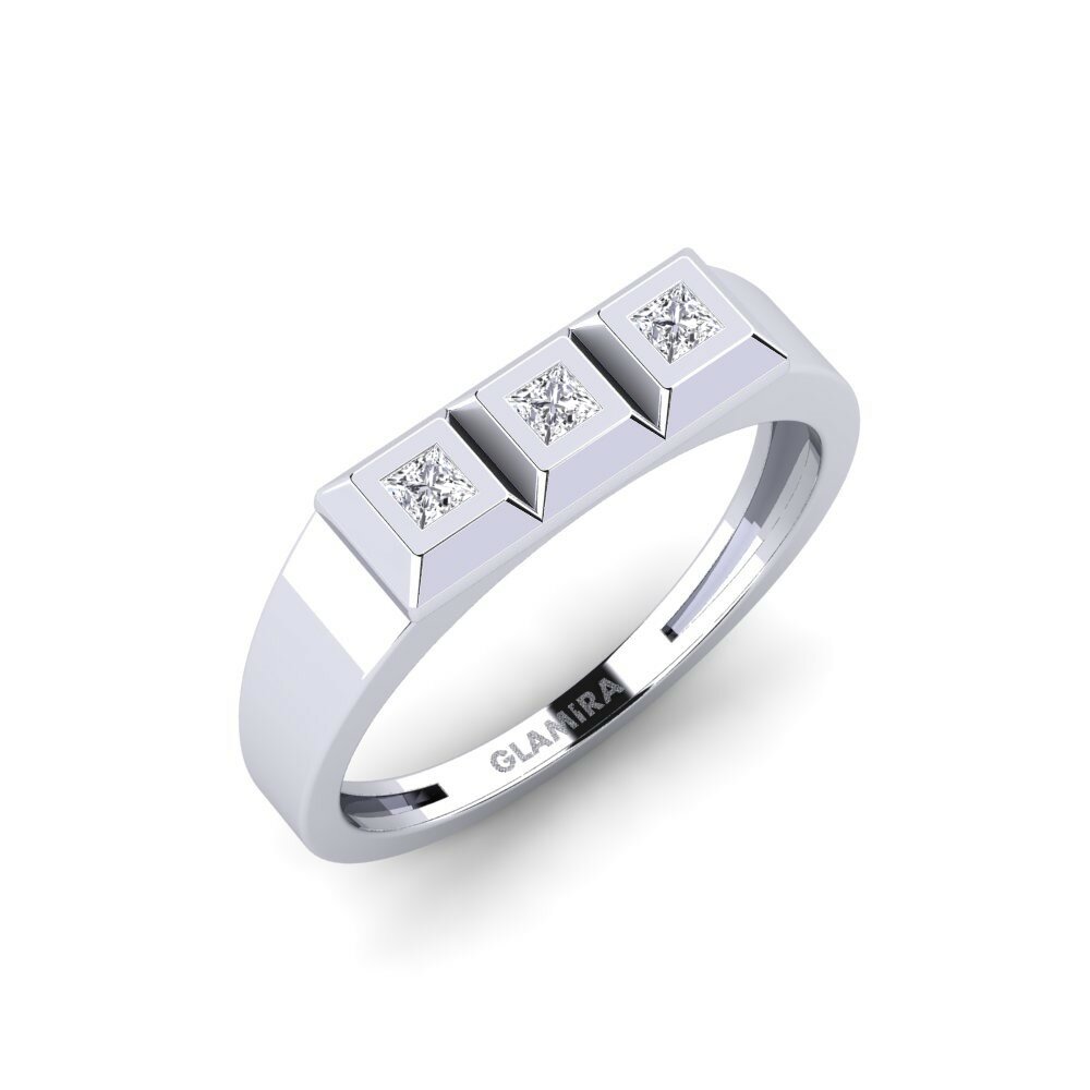 Platine 950 Bague Vierhoekig