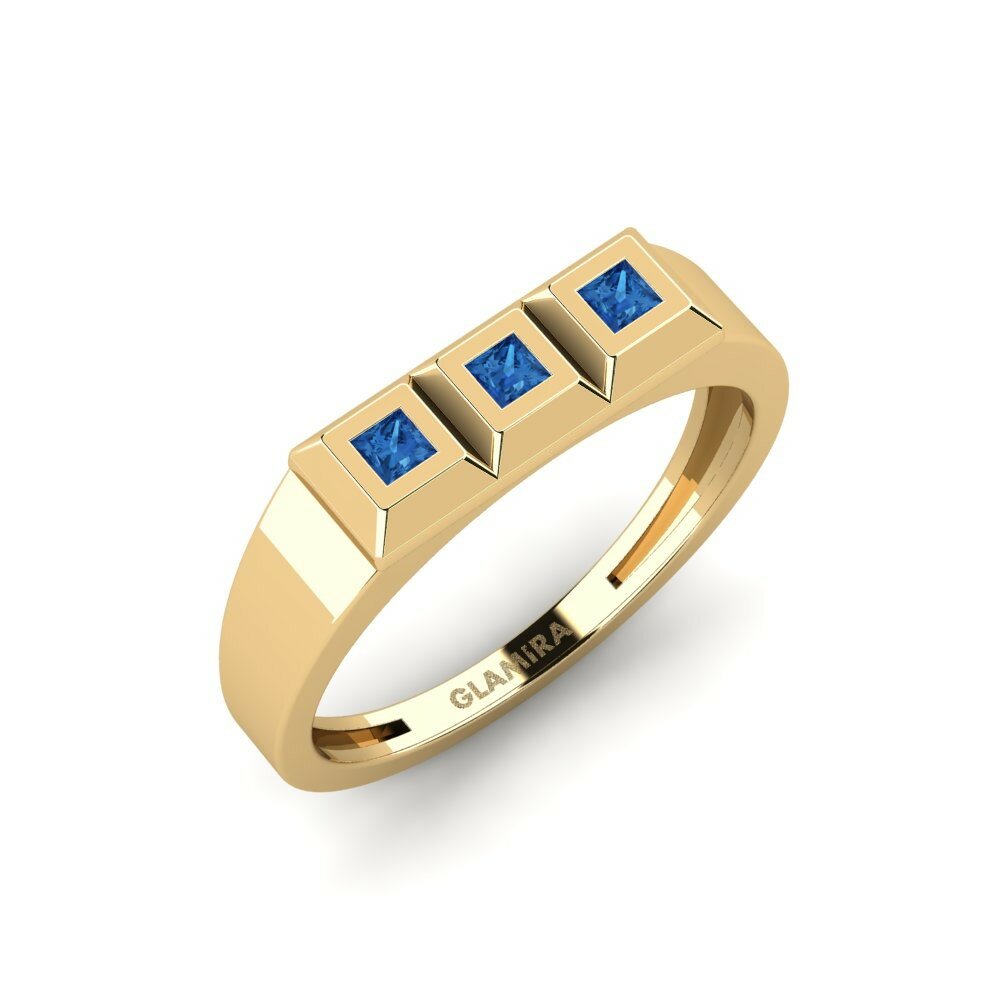 Dark Blue Zirconia Ring Vierhoekig