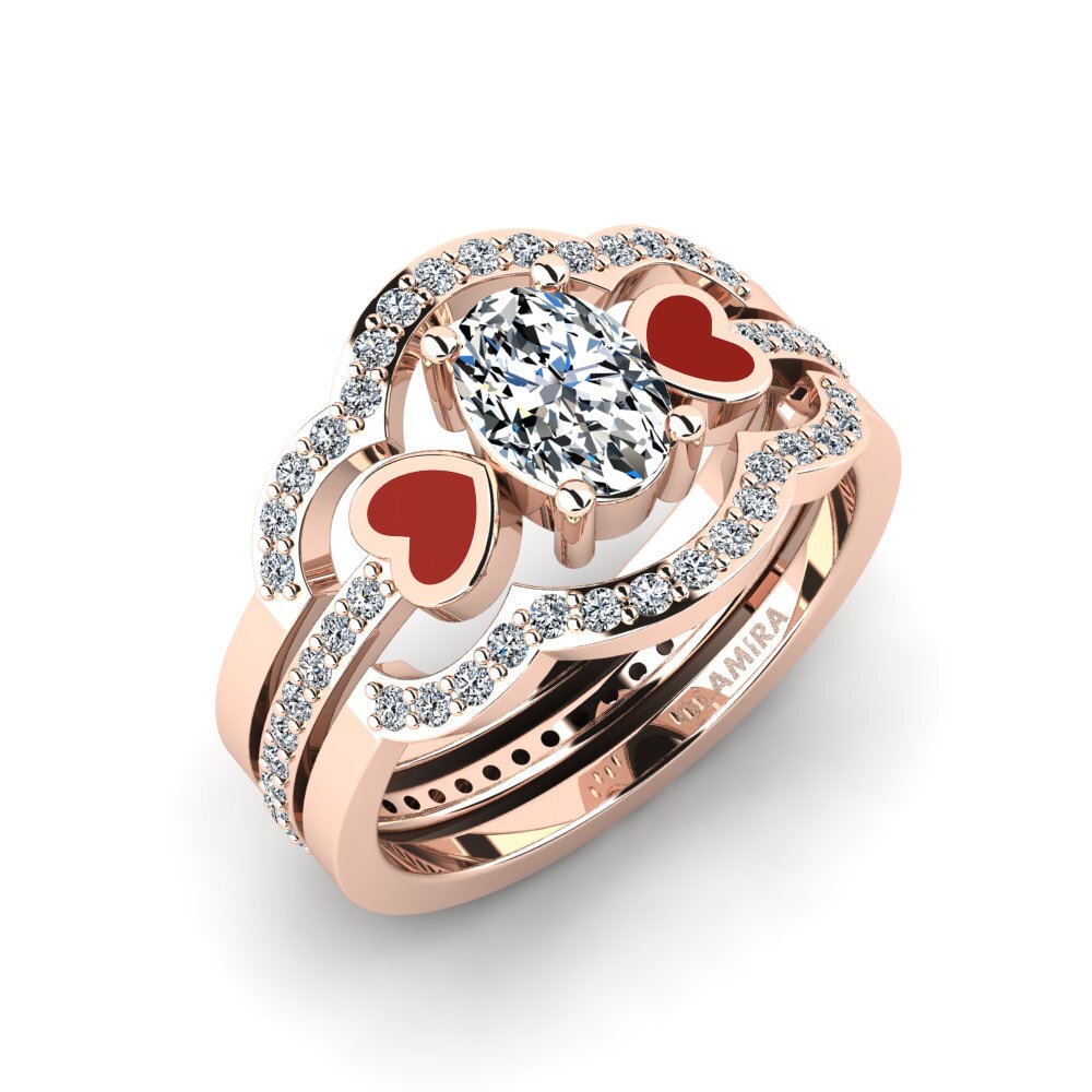 Rotgold 585 Ring Vigetea - SET