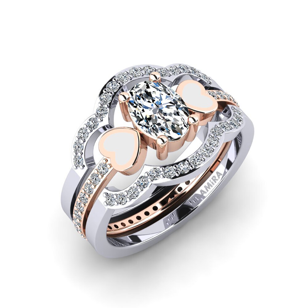 750 Weiß & Rotgold Ring Vigetea - SET