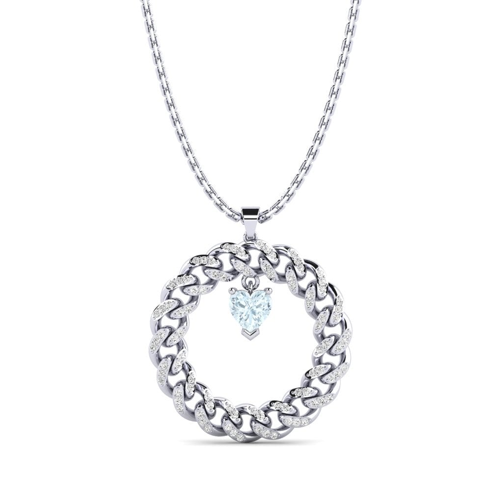 Trái Tim Đá Aquamarine Mặt dây chuyền nữ Vindicatif