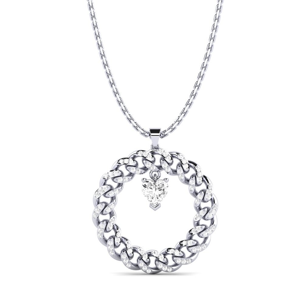 Trái Tim Đá Sapphire Trắng Mặt dây chuyền nữ Vindicatif