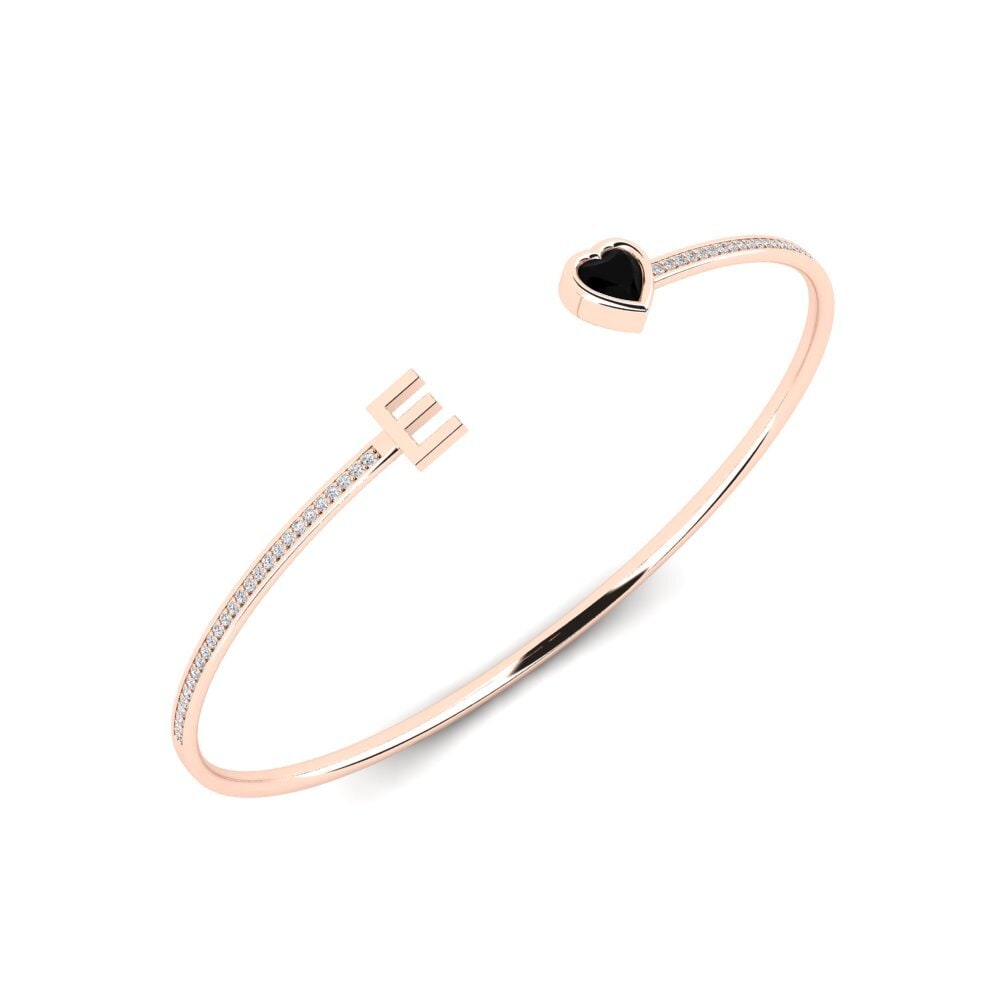 14ct Rose Gold Black Sapphire Women's Bracelet Vingtaine - E