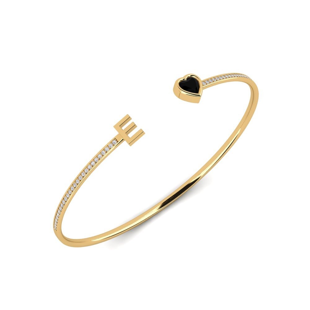 14ct Yellow Gold Black Diamond Women's Bracelet Vingtaine - E