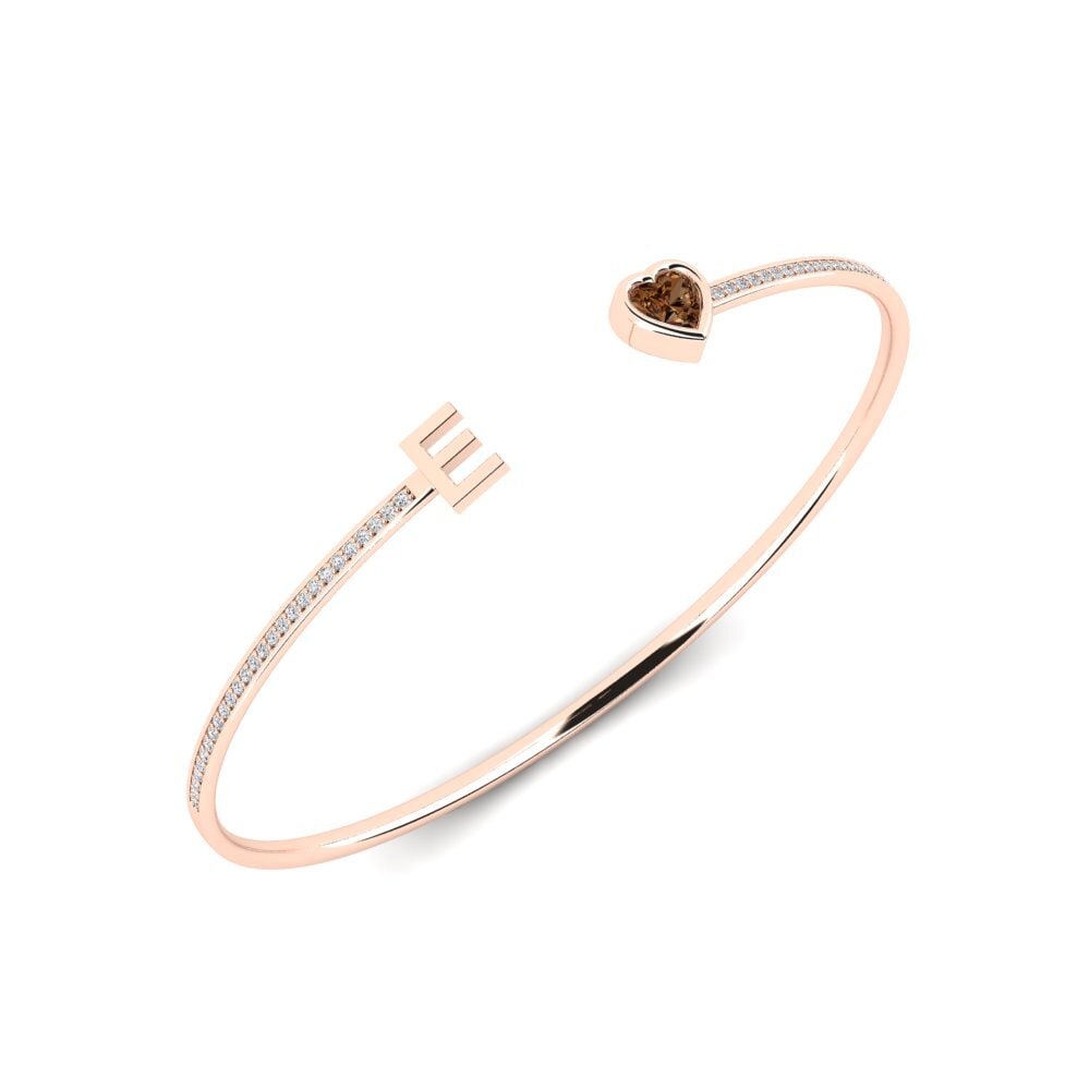 14ct Rose Gold Brown Diamond Women's Bracelet Vingtaine - E