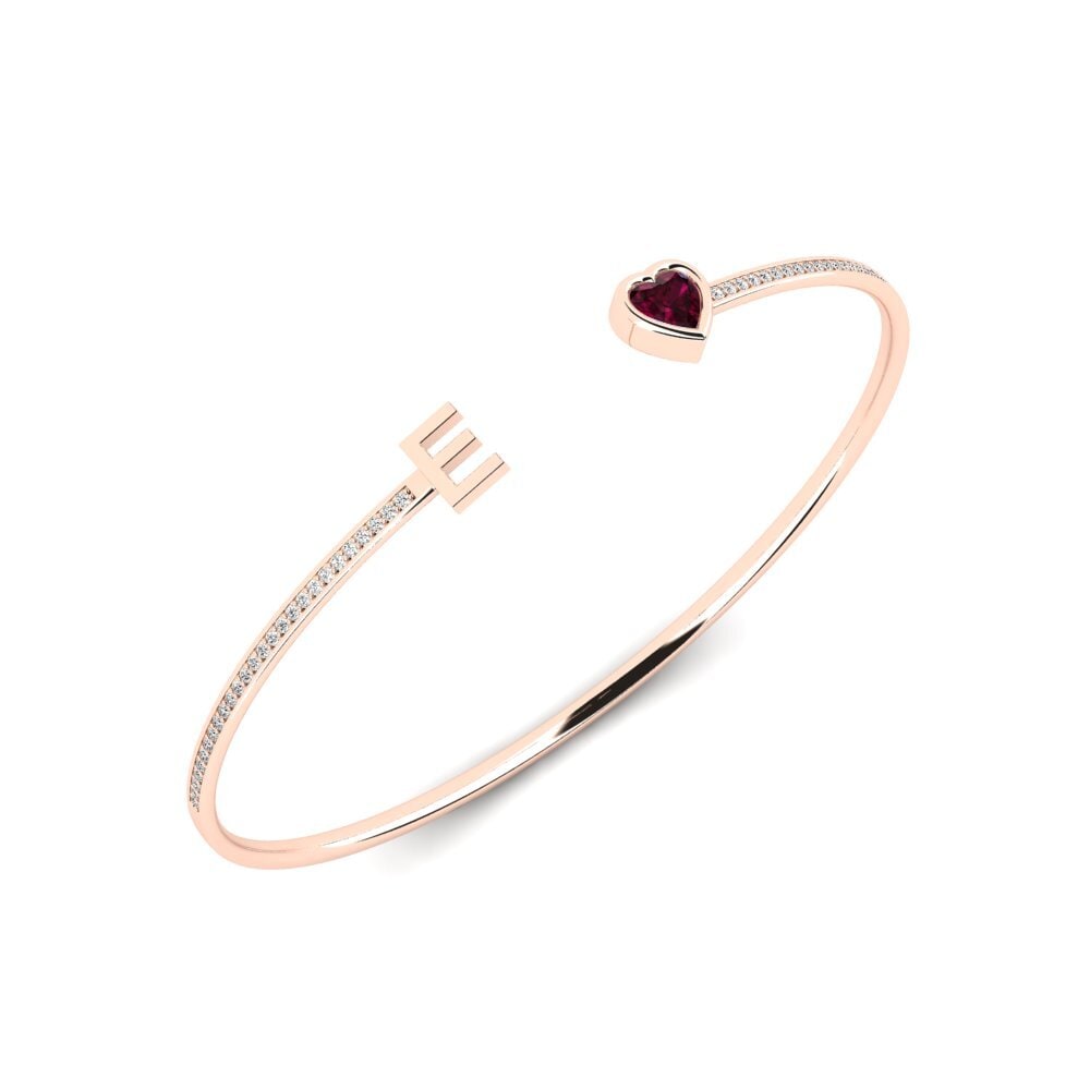 14ct Rose Gold Rhodolite Garnet Women's Bracelet Vingtaine - E