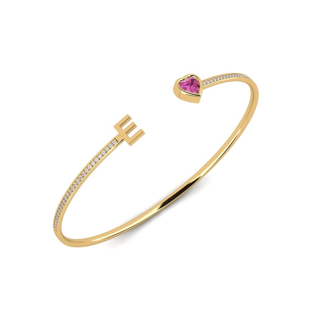 18k Oro Amarillo Topacio Rosa Pulsera de Mujer Vingtaine - E