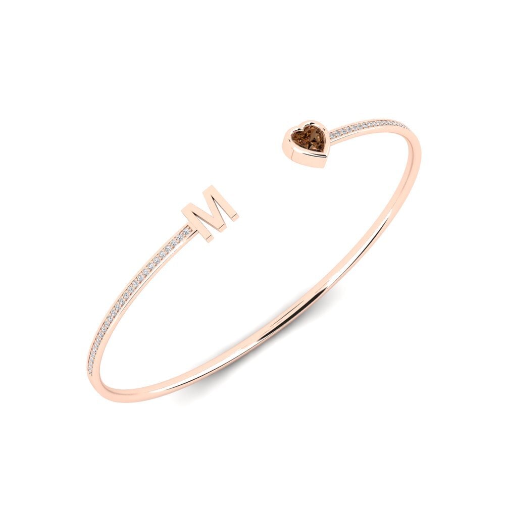 14ct Rose Gold Brown Diamond Women's Bracelet Vingtaine - M