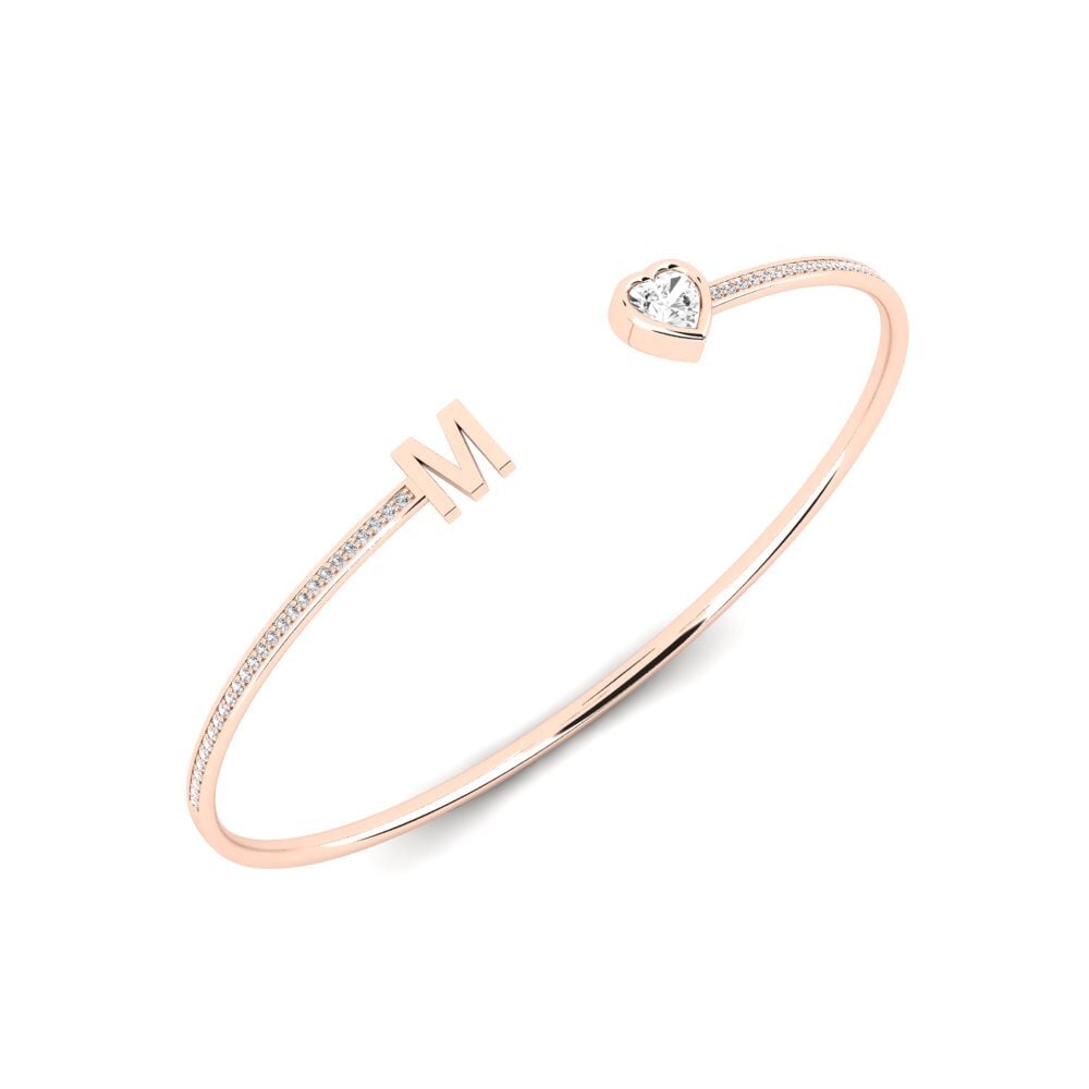 14ct Rose Gold White sapphire Women's Bracelet Vingtaine - M