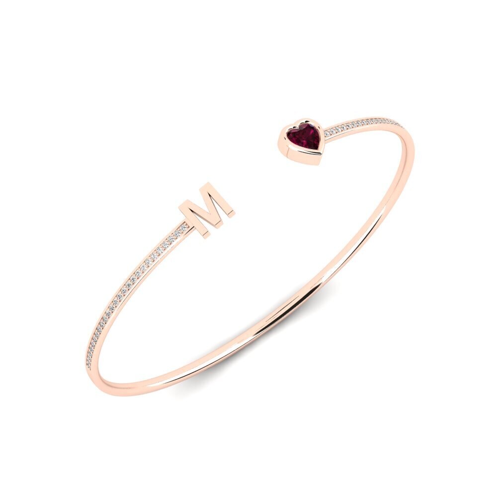 14ct Rose Gold Rhodolite Garnet Women's Bracelet Vingtaine - M