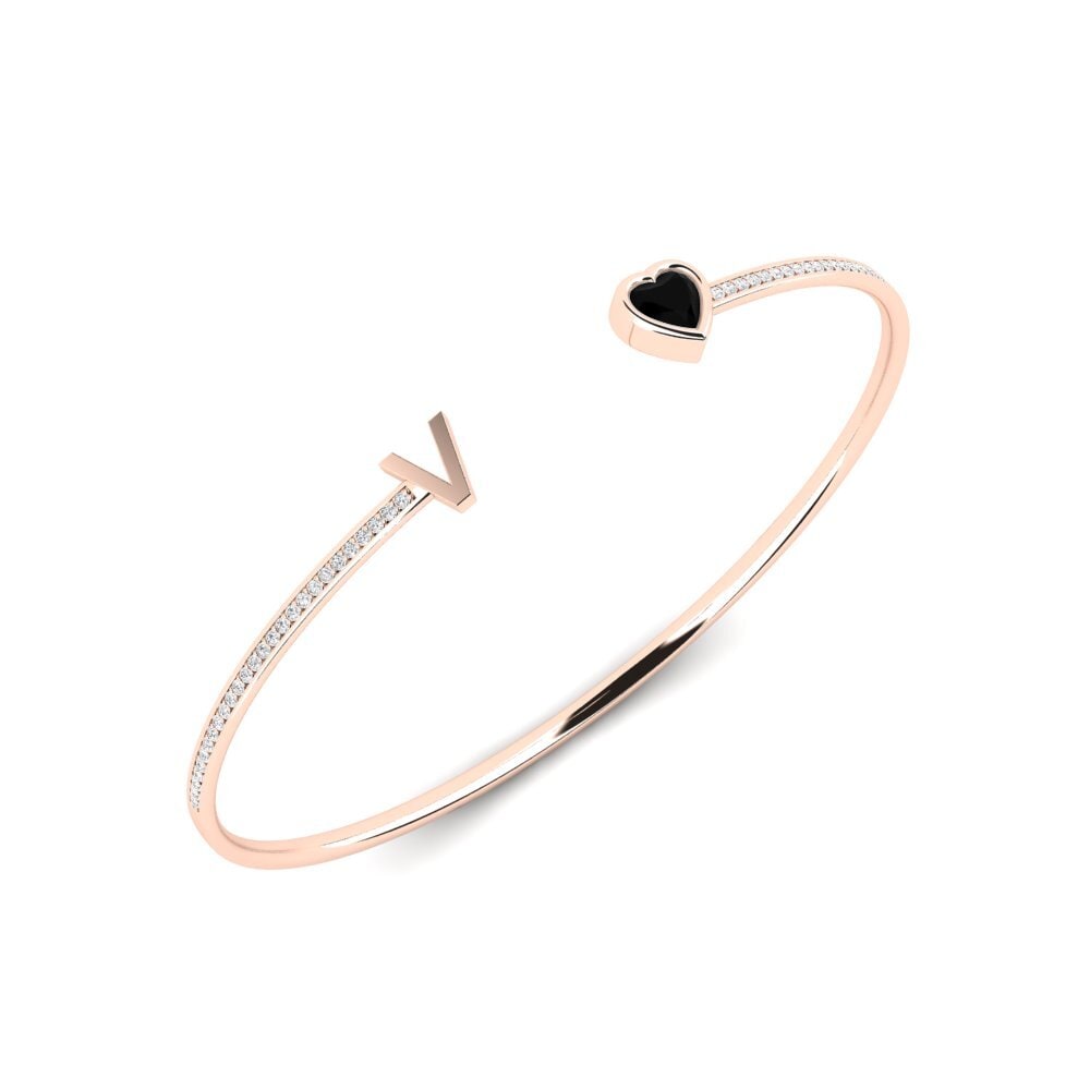 14ct Rose Gold Black Sapphire Women's Bracelet Vingtaine - V