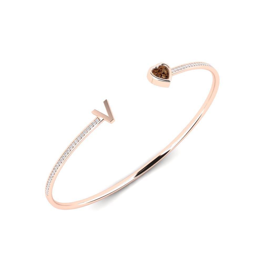 14ct Rose Gold Brown Diamond Women's Bracelet Vingtaine - V