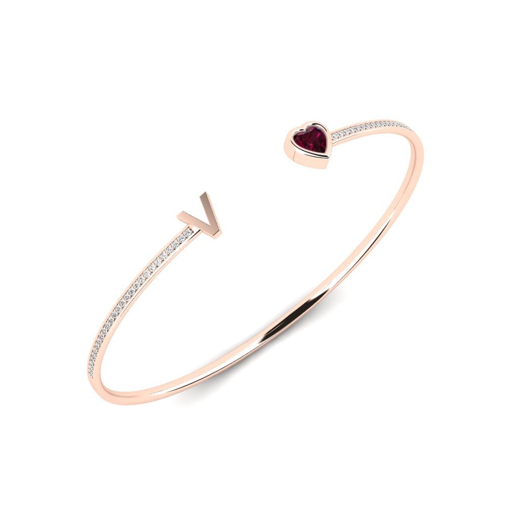 14ct Rose Gold Rhodolite Garnet Women's Bracelet Vingtaine - V