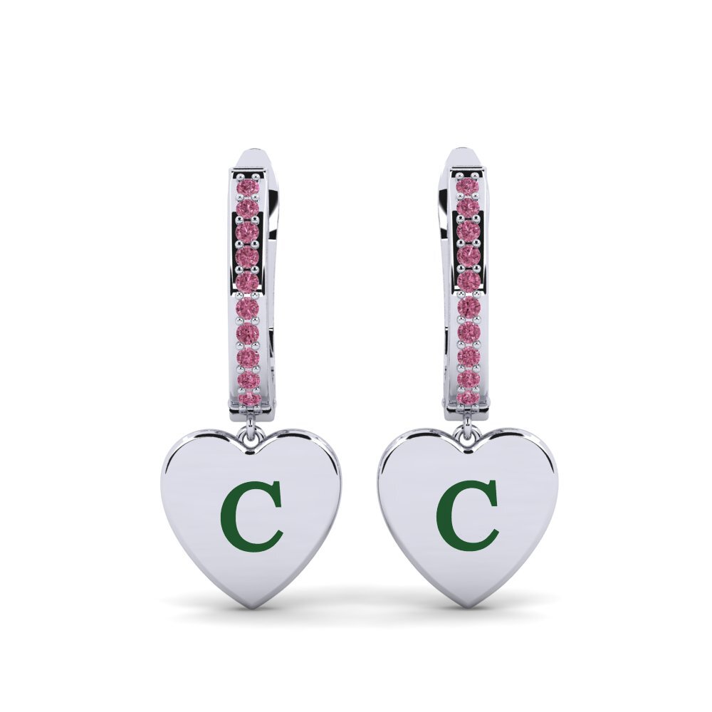 Initial & Name Rhodolite Garnet Earrings