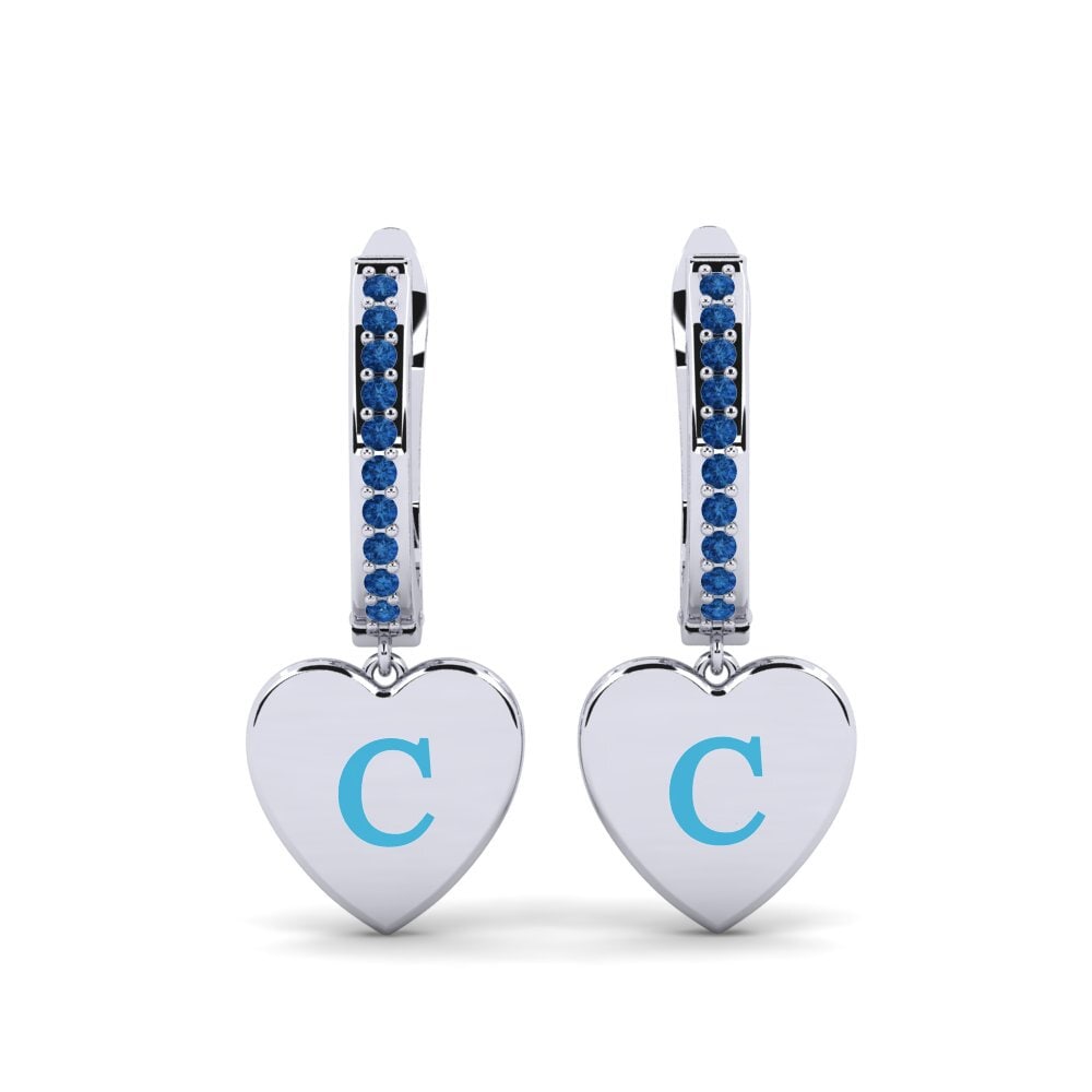 Dark Blue Zirconia Women's Earring Vingtieme - C
