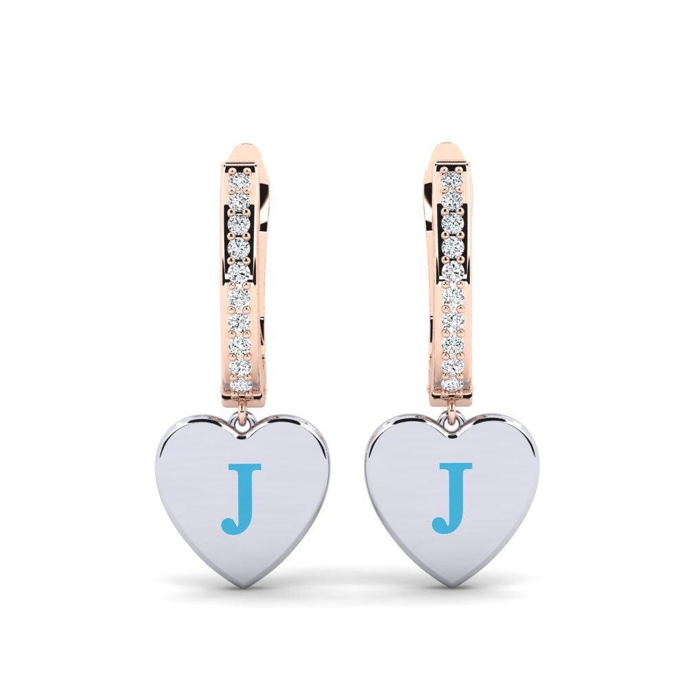 14ct Rose & White Gold Women's Earring Vingtieme - J