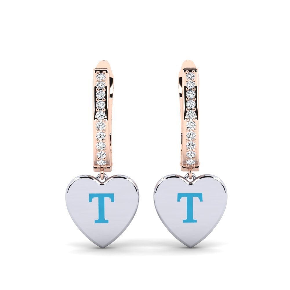 14ct Rose & White Gold Women's Earring Vingtieme - T