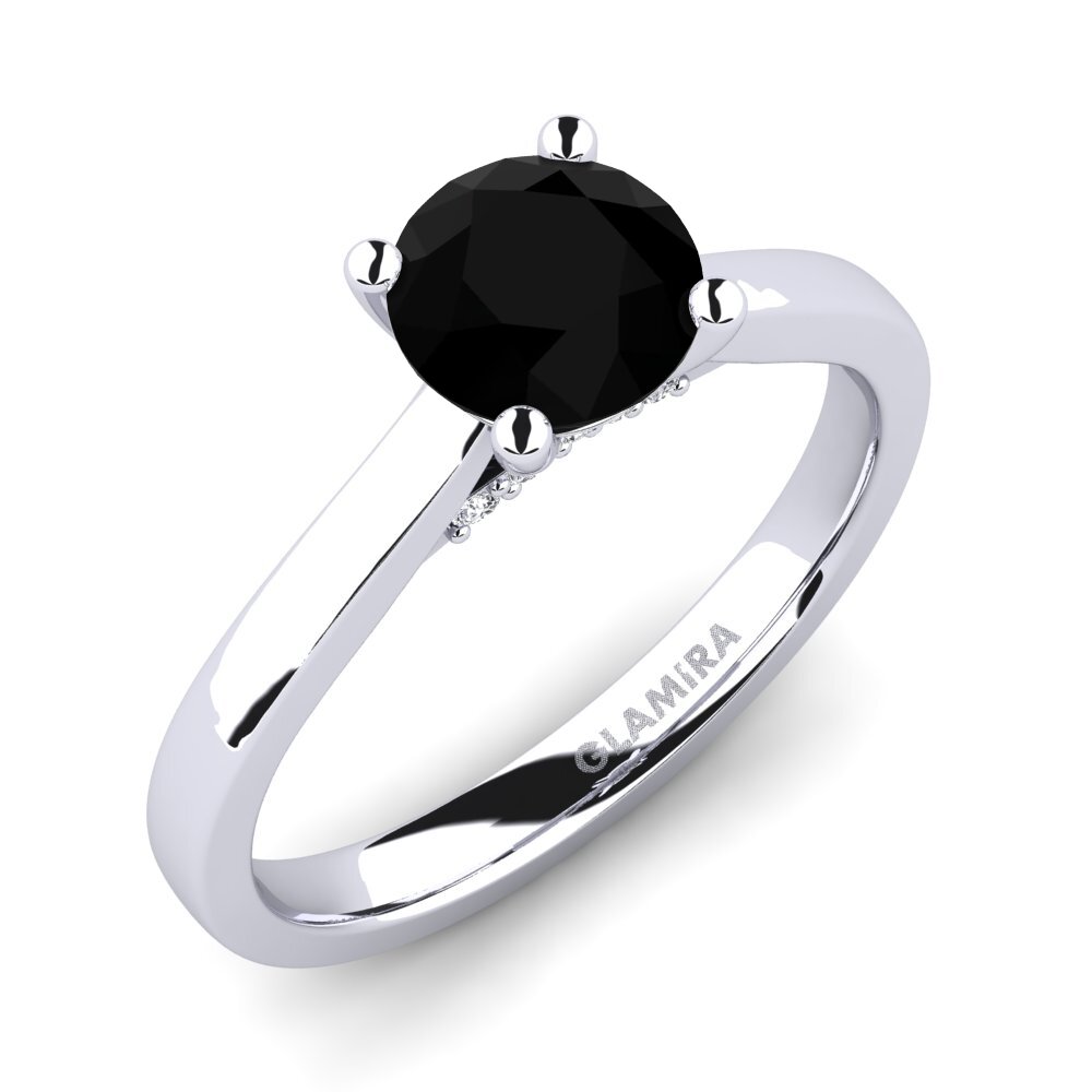 Black Onyx Engagement Ring Violet