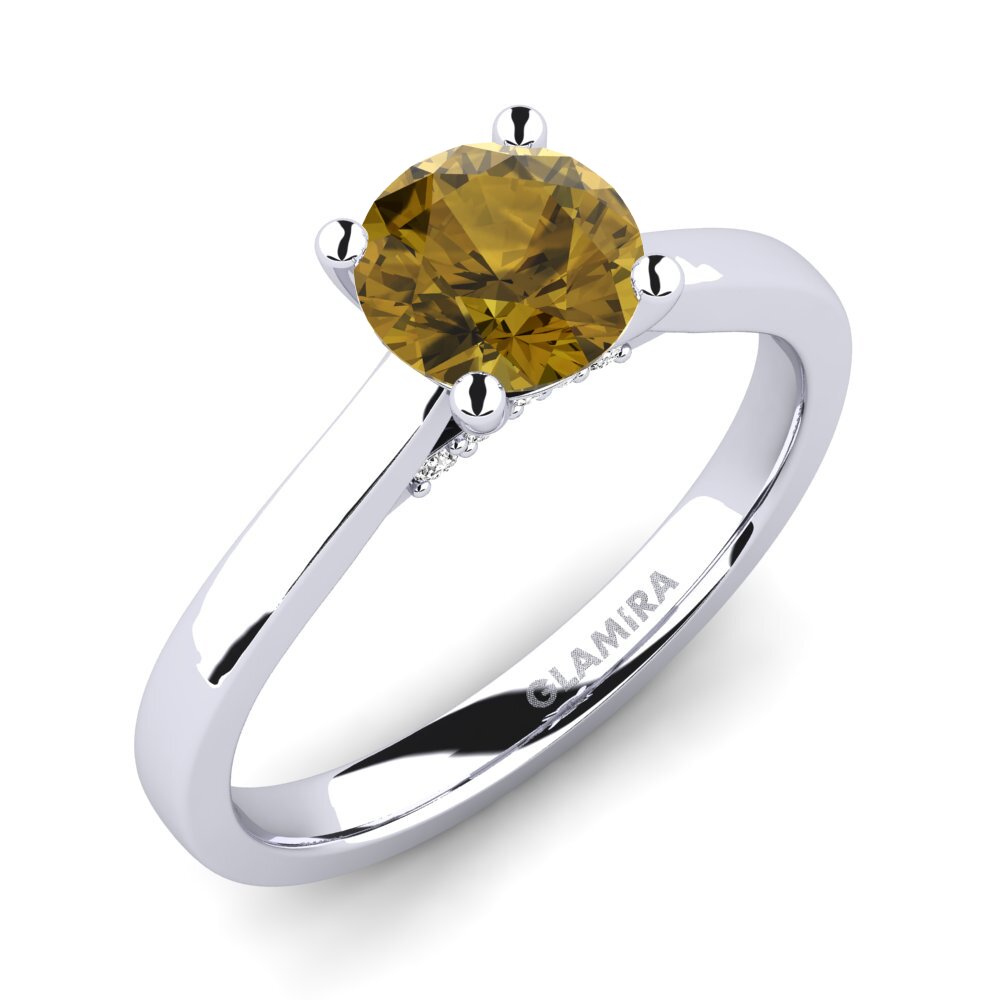 Zircon Brun Bague de fiançailles Violet