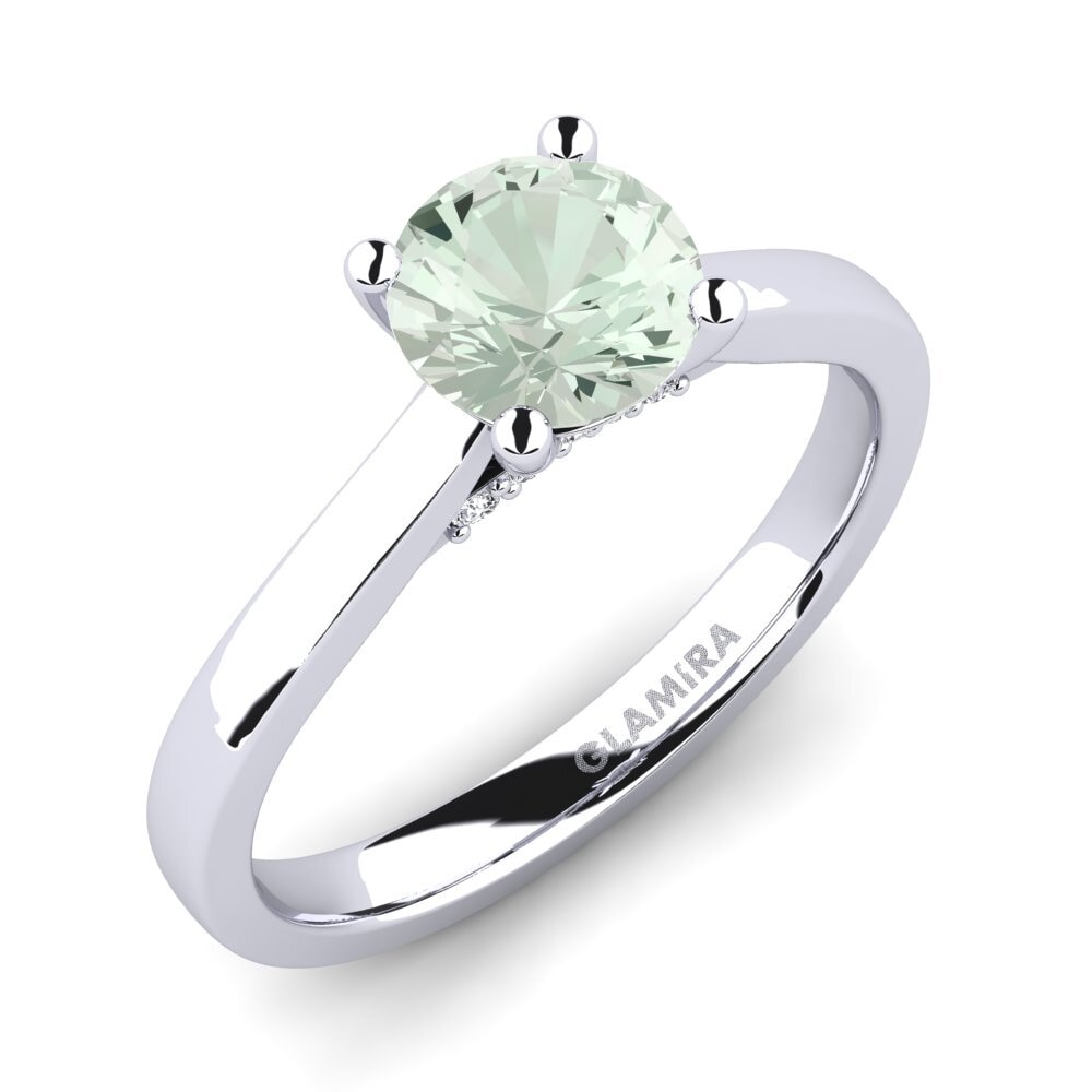Green Amethyst Engagement Ring Violet