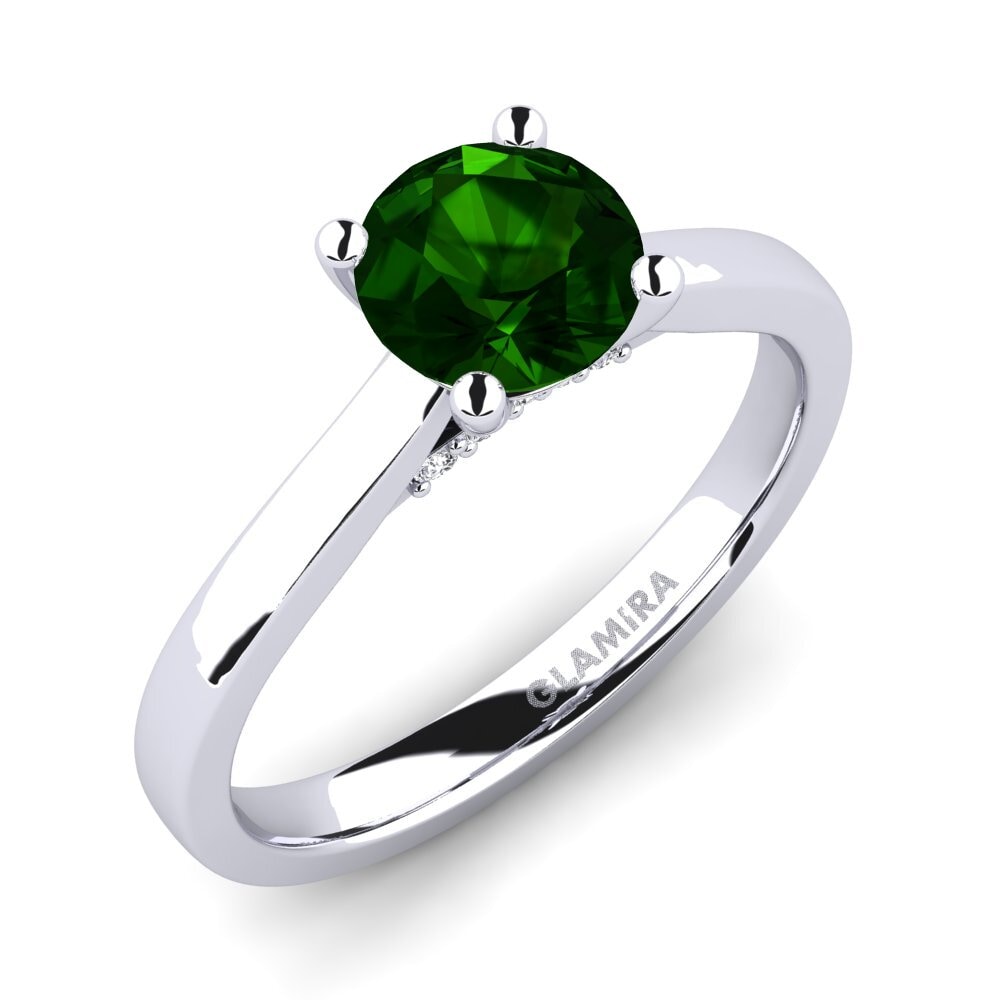 Green Tourmaline Engagement Ring Violet