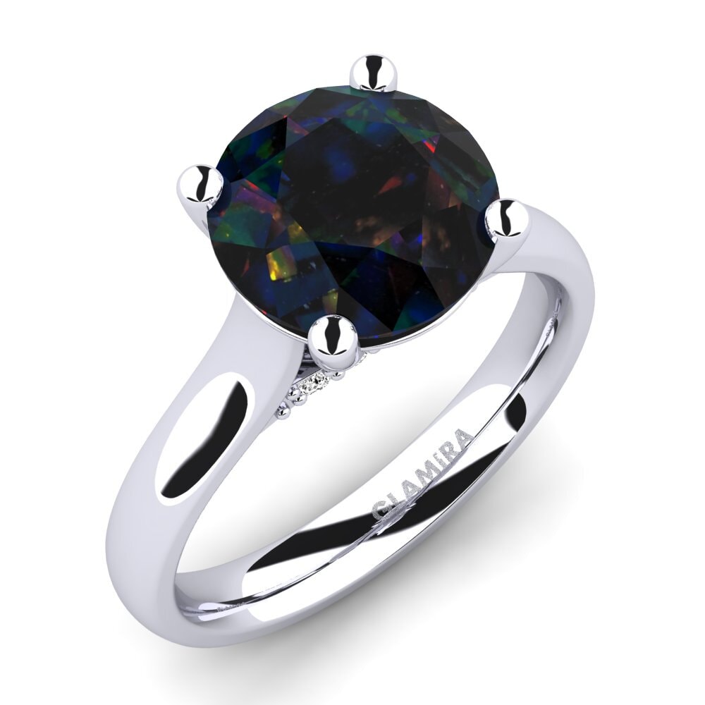 Opalo Negro Anillo de compromiso Violet 3.0 crt