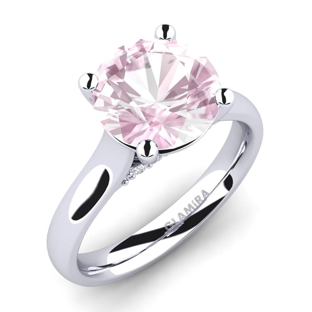 Round Kunzite Engagement Ring Violet 3.0 crt