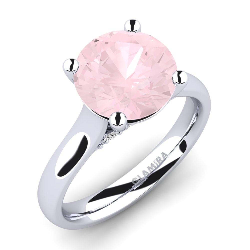 Rose Quartz Engagement Ring Violet 3.0 crt