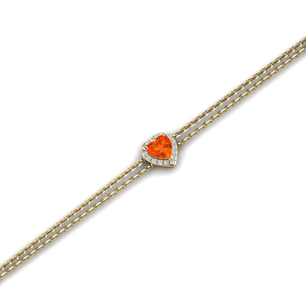 9ct Yellow Gold Fire Opal Women's Bracelet Violette