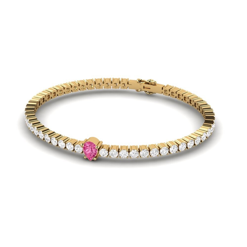 14k Yellow Gold Pink Tourmaline SYLVIE Bracelet Viridis