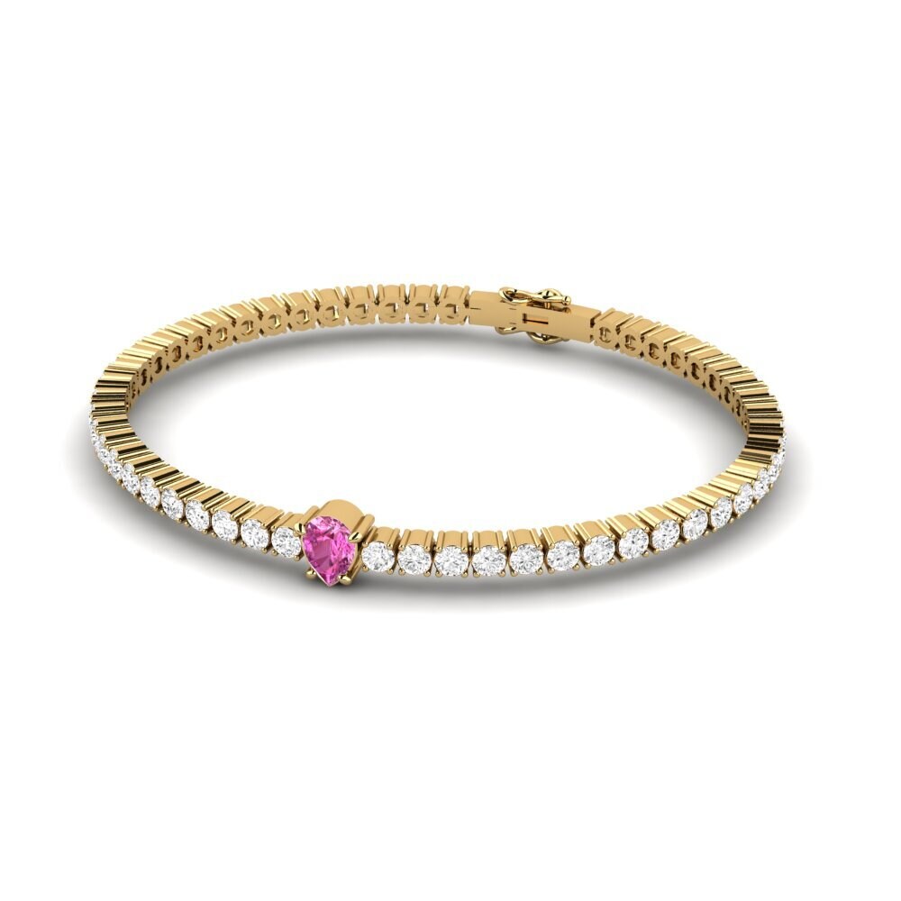 14k Yellow Gold Pink Topaz SYLVIE Bracelet Viridis
