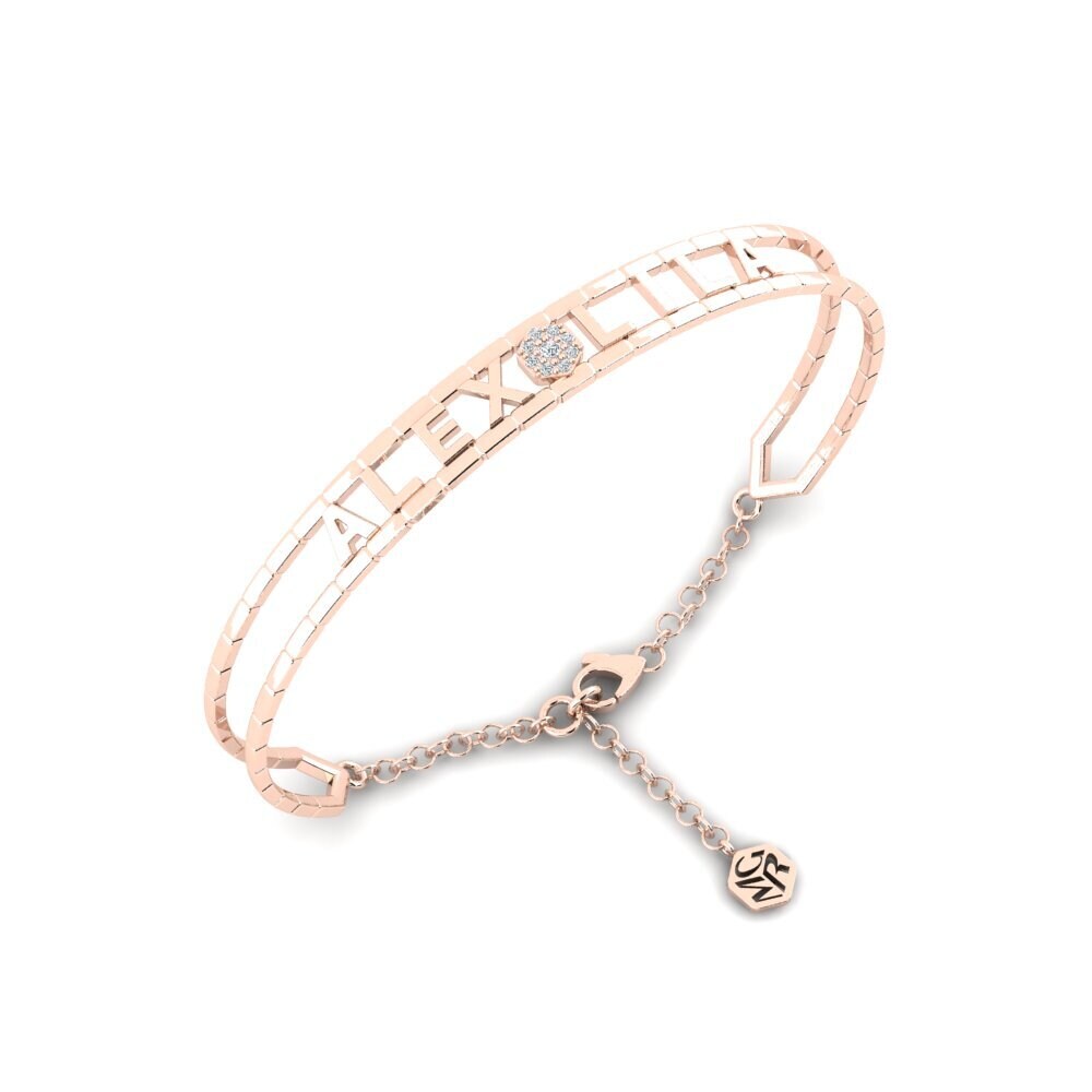 18k Oro Rosa Circonita Pulsera para hombre Visiona