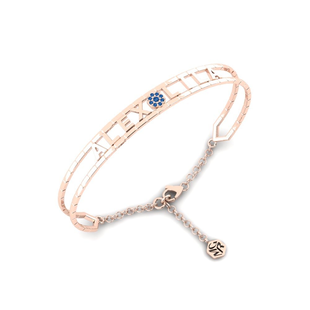 18k Oro Rosa Circonita Azul Oscuro Pulsera para hombre Visiona