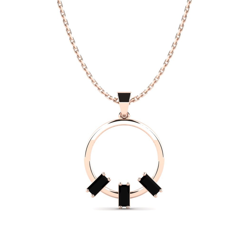 Baguette Black Sapphire Women's Pendant Soptol