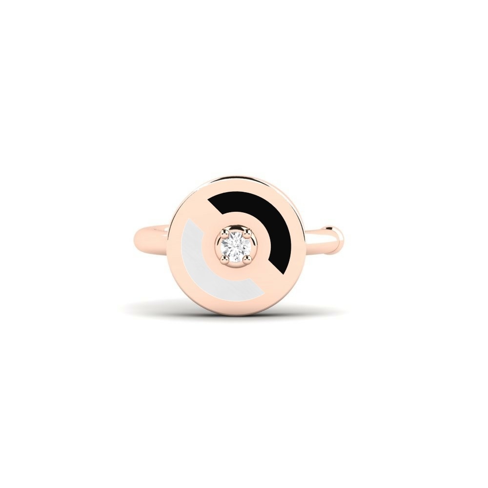Round 0.012 Carat Ear Cuffs White Sapphire 9k Rose Gold Earring Vittore