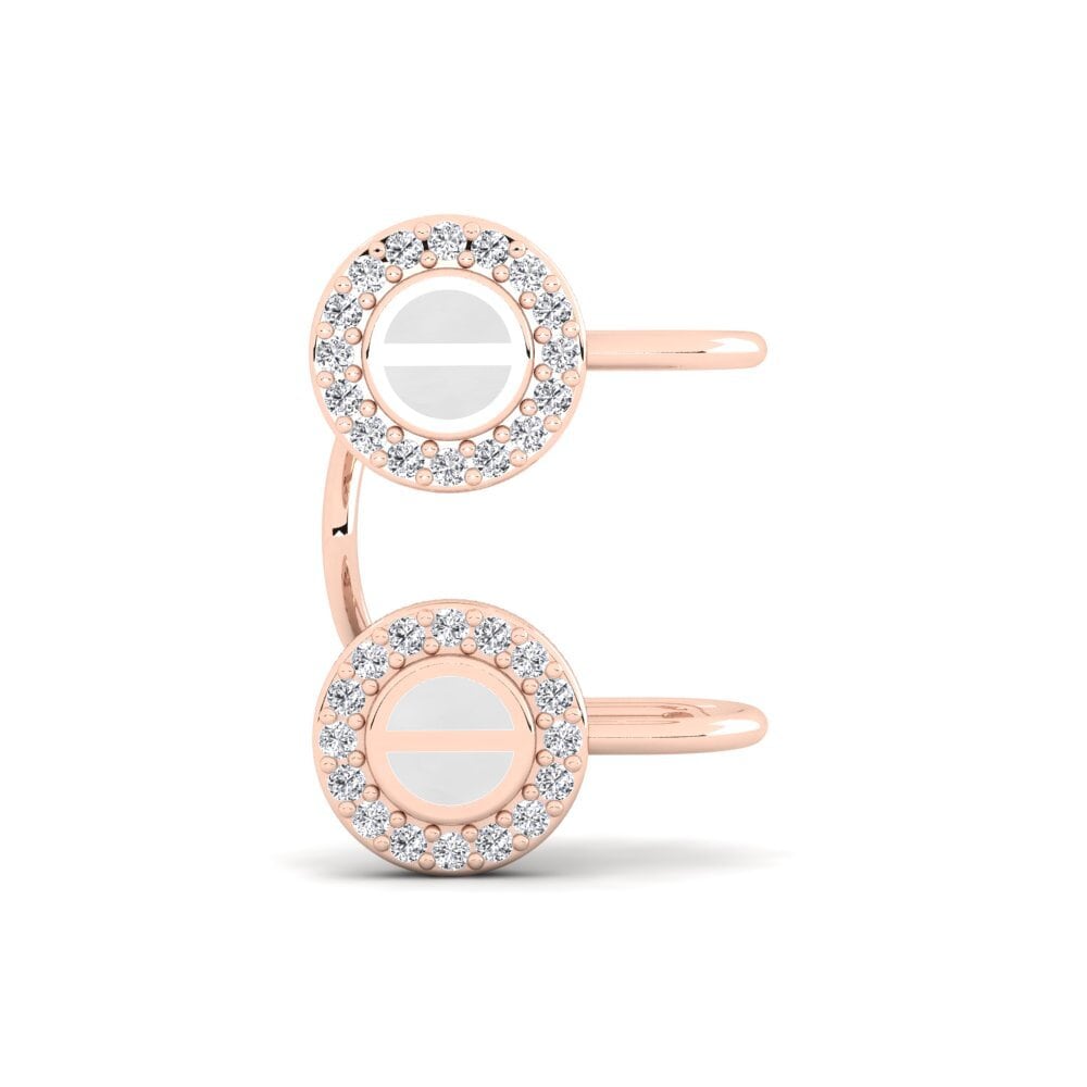 14k Oro Rosa Diamante cultivado en laboratorio Pendiente de mujer Vivere
