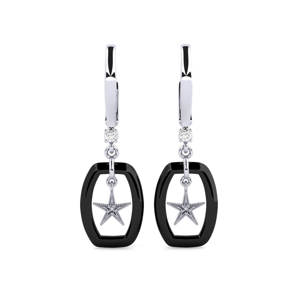 925 Prata de lei diamante-safira Brincos Feminino Vives