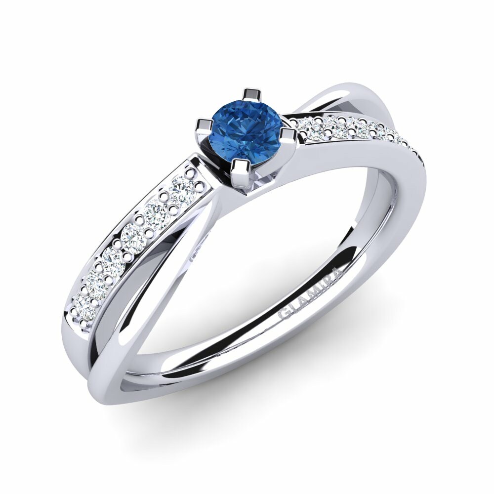 Swarovski tamno plav Verenički prsten Viviette 0.16 crt