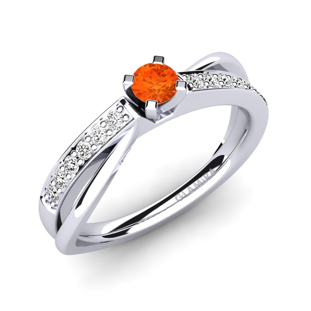 Fire-Opal Engagement Ring Viviette 0.16 crt