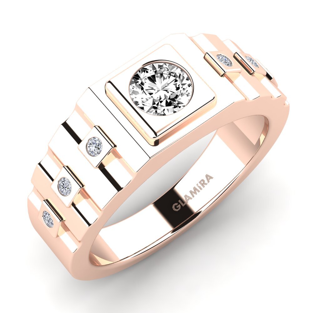 Oro Rosso 585 Moissanite Anello da uomo Vlad
