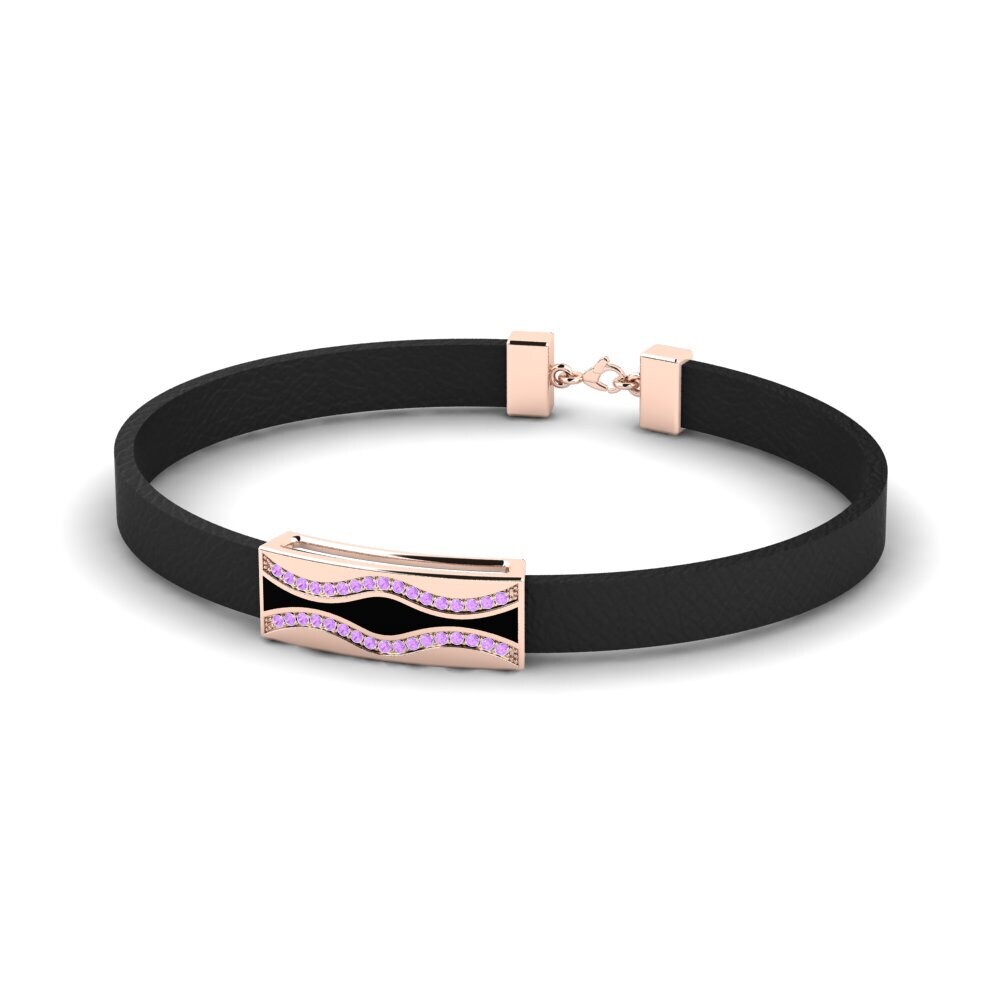 9ct Rose Gold Amethyst Men's Bracelet Vladislav